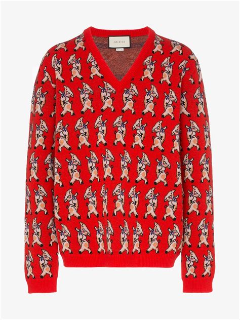 gucci ace pig|Gucci flying pig sweater.